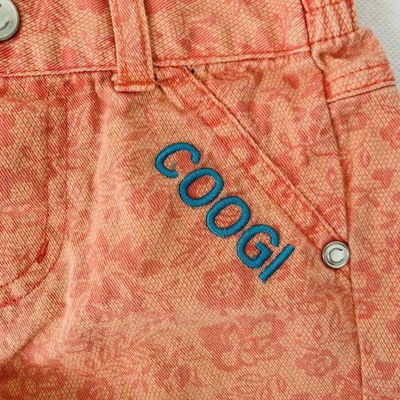 COOGI Shorts Baby Girl 24M Orange Floral Embroidered Logo Stretch Waist Pockets - Picture 4 of 7